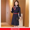 Uniforme de Azafata Ropa de Otoño para Mujer Manga Media Camarero Vestido Profesional Recepción de Hotel Departamento de Ventas Ropa de Trabajo de Esteticista