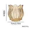 Porta-Velas de Cristal Transparente Retrô Escandinavo Porta-Lâmpada para Velas de Aromaterapia Mesa Enfeites de Decoração para Casa Enfeites de Vidro