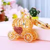 Colección de Colgantes de Corazón Incrustados de Diamantes, Llavero para Coche, Colgante Metálico Lindo para Bolso de Mujer, Anillo de Llavero, Regalo Creativo