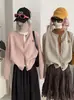 Chamarra suéter KEKEZOON estilo coreano con bordado de cachorro y botón de arcoíris para mujer, cárdigan holgado para otoño e invierno, moderno 8919