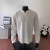 Moletom Americano Cinza Escuro Gola V Masculino Outono Listrado Trigo Jacquard Manga Longa Camiseta Cleanfit Ombro Direito Camada Base