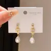Pendientes de Plata Electrodopada con Oro Real de 18K, Aguja de Plata, Zirconia de Lujo en Forma de Gota de Agua, con un Toque de Lujo, Diseño de Clavo a la Moda, Joyería para Orejas de Nicho