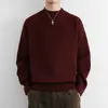 Suéter de cuello alto medio para hombre, marca de moda, color liso, tacto de alta gama, nuevo top de punto versátil para otoño e invierno