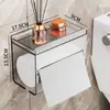 Caixa de Papel Higiênico para Banheiro Montada na Parede Sem Furos À Prova D'água Caixa de Papel Higiênico para Banheiro Transparente Doméstica para Papel Higiênico