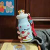 Caneca Térmica Fofa de Aço Inoxidável com Design de Desenho Animado, Alto Valor Estético, Garrafa de Água para Estudantes com Filtro, Copo Portátil com Canudo de Boneca para Crianças