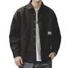 Camisa Masculina Estilo Workwear Americano Camisa Casual Retro Japonesa Manga Longa Solta Fina Nova Primavera e Outono 2025