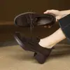 Mocasines Gruesos de Moda 2026 para Mujer, Nuevo Estilo Primavera y Otoño, Tacones Altos de Plataforma Gruesa, Zapatos Planos con Cordones, Zapatos Pequeños de Cuero Estilo Británico