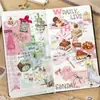 Adesivos Yanjiping, espuma de feriado pintada à mão em aquarela, materiais de comida, decoração diária para diário de menina, colagem DIY