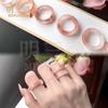 Anillo de jade dorado natural con flor de melocotón, nuevo anillo chino rosa que combina con todo, Tianshan Cui Xue Cui, anillo de lujo ligero para niña