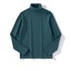 Camiseta Cálida de Terciopelo con Cuello Alto Calefactable Color Sólido Ajuste Delgado Manga Larga 2024 Top Base Interior de Terciopelo Cálido para Hombre