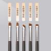 Brocha de Maquillaje Individual Cangzhou, Brocha para Sombra de Ojos, Brocha de Detalle Plana en Forma de Lengua, Brocha para Corrector, Brocha para Delineador de Ojos de Hoja con Mango de Madera, Brocha de Maquillaje