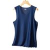 Colete Esportivo Masculino de Seda Gelada com Mesh, Sem Costura, Xadrez, Verão, Tendência, Fino, Slim Fit, Ombros Largos, Secagem Rápida, Gola V, Sem Mangas