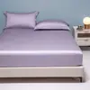 Sábana Bajera Ajustada de Tencel de Color Sólido, Pieza Única de Lyocell, Protector de Colchón Enfriador para Dormir Desnudo, Sábana de Cama de Cobertura Total, Ropa de Cama Antideslizante