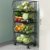 Prateleira de Armazenamento de Cozinha Bancada Grande Capacidade Frutas e Legumes Cesta de Armazenamento Multicamada Doméstica Multiuso Cesta de Armazenamento de Temperos