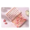 Molde para Cubitos de Hielo Famoso en Internet, Grado Alimenticio, con Tapa, Forma Esférica Mini, para Congelación Casera, Bandeja de Hielo Modelo Nuevo, 33 Compartimentos