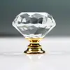 Fornecimento de fábrica atacado 30mm cristal diamante puxador ferragem furo único puxador pequeno acessórios para móveis