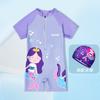 Traje de Baño Infantil Nuevo de Verano 2025 para Niñas, Tallas Pequeñas y Medianas, Traje de Baño Infantil de Una Pieza, Traje de Baño de Dibujos Animados, Traje de Manga Corta