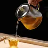 Vidrio de borosilicato rayas verticales filtro de acero inoxidable tetera cafetera eléctrica estufa de cerámica hervidor de agua filtro separación de té