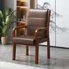 Silla de madera maciza, silla de oficina, silla de conferencia con respaldo y reposabrazos, silla para el hogar para personas mayores, silla ergonómica para computadora