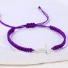 Pulsera tejida roja hecha a mano popular de Amazon para hombres y mujeres, pulsera de pareja con cruz de acero inoxidable transfronteriza europea y americana