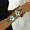 Pulseras de Moda Europeas y Americanas Transfronterizas con Múltiples Correas Superpuestas, Pulseras de Metal Versátiles Incrustadas con Piedras Preciosas