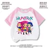 Transfronterizo Nuevo Producto K-Pop Hunter Grupo de Chicas Periféricos Niños y Niñas Camisetas de Manga Corta Ropa Nueva de Verano Tendencia