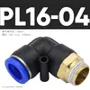 1 Conector Rápido Pneumático, Conector de Engate Rápido, Cotovelo Rosqueado Pl8-02 /4-M5/6-01/10-03