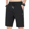 Pantalones Cortos Casuales de Seda de Hielo Finos de Verano para Hombre Talla Grande Pantalones de Playa Ropa Exterior Pantalones de Verano de Longitud Media