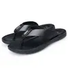 Novedad de Verano Chanclas Simples de Dos Tonos para Hombre, Sandalias de Playa Antideslizantes de Suela Suave de Cuero Genuino, Pantuflas para Hombre