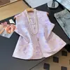 Nova jaqueta colete jacquard acetinado estilo chinês aprimorado tendência nacional abotoada gola alta pequena em roxo