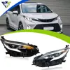 Adequado para modificação do conjunto de farol do Toyota Sienna 21-25 com luzes diurnas de lente LED e piscas dinâmicos