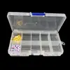 Caja de Almacenamiento de Plástico Transparente con 10 Compartimentos para Joyería, Cuentas a Granel, Accesorios Electrónicos, Botones, Tarjetas Cuadradas con Ranuras para Cuentas