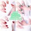 Arte de Unhas Cravejadas com Diamantes, Cola Gelatina Doce Feitas à Mão Unhas Gato Olho Pré-Fabricadas Usáveis, Tiras de Unha Longas Realçadoras de Branco