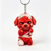 Dedo Medio Maligno Perro Rojo Pequeño Herido Llavero de Acrílico Mochila de Estudiante Colgante Divertido Regalo Pequeño