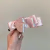 Clip de Banana con Moño de Lunares de Satén para Atmósfera de Primavera y Verano Clip Alto para Cabello Semiatado Clip Vertical para Cola de Caballo Accesorio para el Cabello