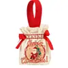 Bolsas de Regalo Navideñas Transfronterizas Personalizadas para Nochebuena, Bolsas de Lona con Cordón de Manzana, Bolsas de Dulces de Santa para Niños