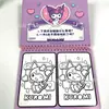 Livro de Pintura Mágica Grande de Desenho Animado Genuíno Sanrio com Pintura com Água Transparente e Livro de Pintura Repetível Kuromi e Hello Kitty