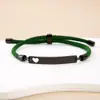 Materiales de Impresión a Color y Grabado Transfronterizos, Pequeños Regalos, Etiquetas Curvas, Pulseras Tejidas, Regalos Navideños Huecos con Forma de Corazón de Acero Inoxidable