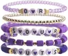 Pulsera Transfronteriza de Arcilla Suave Mariposa Morada Nueva Pulsera de Amistad con Cuentas de Letras Merch de Swif Regalo para Fan