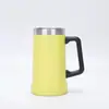 Nueva taza de cerveza de acero inoxidable 304 de 24 oz con asa, taza aislada para el hogar y la oficina, taza portátil de gran capacidad