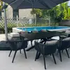 Mesas y sillas de exterior para villas con patio, mesas y sillas de cuerda tejida, muebles de jardín de exterior, impermeables y resistentes al sol, mesas y sillas de balcón de ocio nórdico