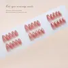 Uñas Prefabricadas Hechas a Mano, Sencillas Hielo-Transparente Degradado Rosa Ojo de Gato Moda Estilo Ins Europeo y Americano Uñas Removibles Usables 30 Piezas