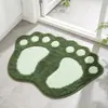Alfombrilla de Piso Estilo Huella de Pie de Dibujos Animados Baño Inodoro Absorción de Agua Antideslizante Aislamiento Frío Almohadilla para Pies Alfombrilla de Entrada