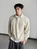 Sudadera de Estilo Old Money Falsa de Dos Piezas Cuello de Gaviota Manga Larga para Hombre y Mujer Otoño e Invierno Holgada Casual Versátil Relajada