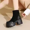 Nueva Colección Primavera/Otoño 2026: Botines de Moda Cómodos sin Cordones con Punta Redonda, Suela Gruesa, Diseño que Alarga la Figura para Mujeres Petites, Antideslizantes y Duraderos
