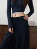 Pantalones de Yoga Azul Marino con Sensación de Nube para Mujer, Otoño 2026, Pantalones Deportivos Casuales, Pierna Recta, Adelgazantes, Cintura Alta, Pantalones de Pierna Ancha con Caída