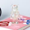 Comercio exterior grava de cristal natural oso violento decoración de escritorio artesanías de resina bearbrick150