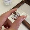 S925 Sterling Silver Arco Coreano Irregular Stream Coreano Blogger Brincos Coreano Nicho Design Ear Studs