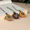 Sándalo Verde y Palo de Rosa Vaina de Loto Mantra de Seis Caracteres Trompo Colgante Cadena para Teléfono Juguete Giroscopio Creativo Colgante de Mano
