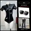 Diyi Miao Si Lingerie Sexy com Abertura no Gancho Alta Elasticidade Couro Patentear Brilhante Body para Pole Dance Boate para Mulheres A688